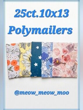25ct 10x13 Floral and Star Variety Pack Polymailers